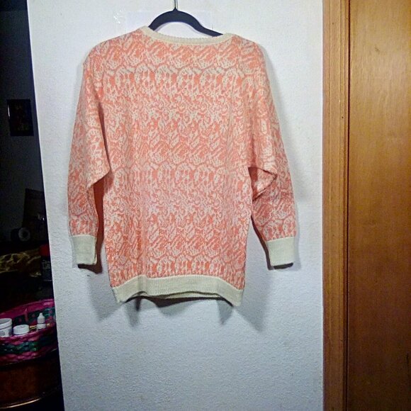 Vintage 90s Streetwear Womens Pastel Orange Longsleeve Knit Sweater Size: M-L - Picture 3 of 13